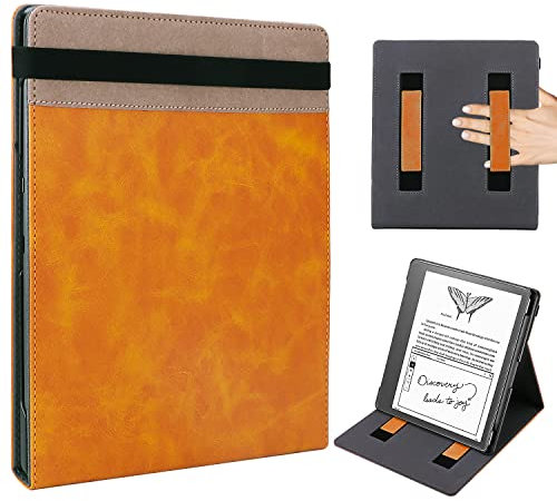 WALNEW Hülle für Kindle Scribe(10,2-Zoll, 2024/2022), Ständer Multi-Blickwinkel Schutzhülle Cover mit Zwei Handriemen, Stifthalter und Magnetische Auto Sleep/Wake Funktion, für Amazon Kindle Scribe
