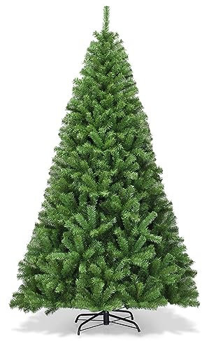KOMFOTTEU Künstlicher Weihnachtsbaum 150/180/210/230/270 cm aus PVC, selbstöffnender Weihnachtsbaum mit Regenschirm, Weihnachtsbaum für Zuhause (230 cm, Grün II)