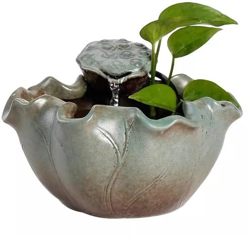 Artículos Decorativos para La Casa Fuente de Agua Corriente Simple de cerámica de Estilo Chino, decoración de Oficina, Sala de Estar, Escritorio Fuente De Cascada De Mesa