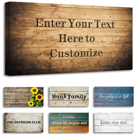 ZXHYWYM Benutzerdefinierte Familienschild Bilder 25 x 13 cm personalisiertes Zitatschild Leinwanddrucke Text auf Holzhintergrund Heimdekoration gerahmt (25.00 x 13.00 cms)