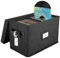 Woodoulogy Contenitore per dischi in vinile per LP da 7/45 giri (nero, 1 pezzo)