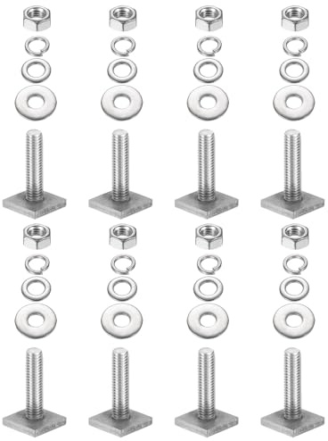 PATIKIL T-nut Adapter Nutensteine M8 x 30mm 8 Set Gepäckträger Edelstahl Nutensteine Dachträger Schrauben mit Mutter Unterlegscheiben für Relingträger Fahrrad Dachbox Kajak Gepäckträger