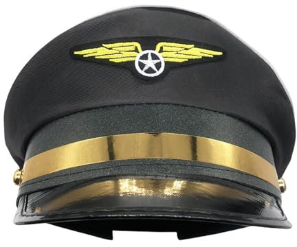 Pilotenmütze, Marine-Pilot-Kapitänsmütze für Erwachsene | Airline-Themenparty, Pilotenhut, Flugzeugkostüm, Hut, Matrosenhut, Mütze für Halloween, Kostümzubehör