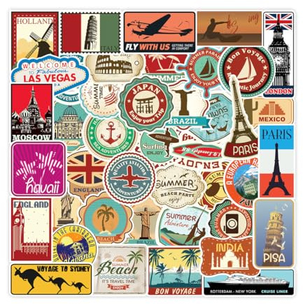 AFCJLTO Aufkleber 100 Stück für Reisen, Gepäck, Scrapbooking und Aesthetic