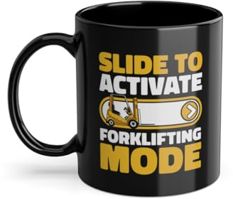 Slide To Activate Forklifting Mode carrello fuoristrada raccolta tazza da caffè | caricatore telescopico carrello elevatore carrello elevatore tazza nero (04681W)