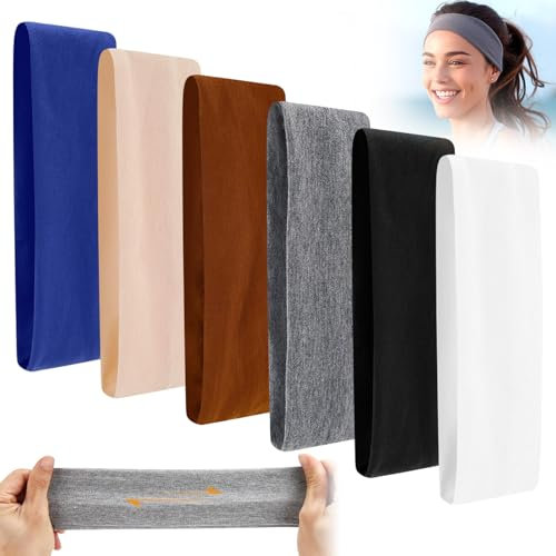 6 Stück Sommer - Stirnbänder für Damen, elastische Haarbänder für den Sport, rutschfeste Stirnbänder zum Laufen, Radfahren, Yoga, Fitness