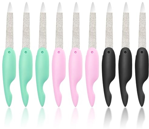 9 Pezzi Di Lima Per Unghie In Acciaio Inossidabile, Strumento Di Manicure, Strumento Di Lucidatura Per Unghie, Lima Per Unghie Pieghevole, Accessori Per Nail Art Fai -Da -Te.