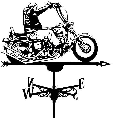 Farmhouse Wetterfahne, Dachhalterung, kreative Motorrad-Richtungsanzeige, Metallhalterung, Wetterfahne für Garten, Terrasse, Hof, Pavillon, Ornament, Dekoration
