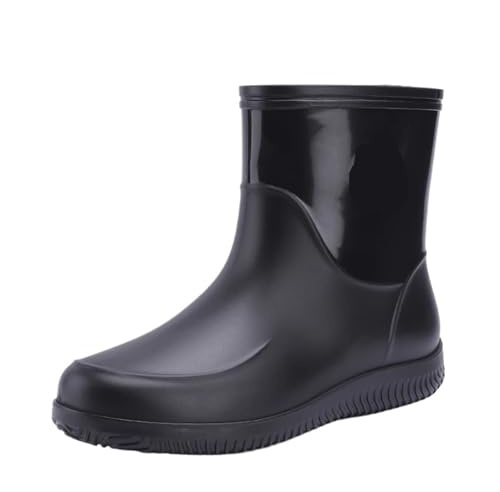 L6NqIAG Botas de Lluvia for Hombre, Ligeras, for Senderismo, Impermeables, for Exteriores, de Goma, for el Trabajo y el Agua Botas Cortas de Hombre(Black,40)