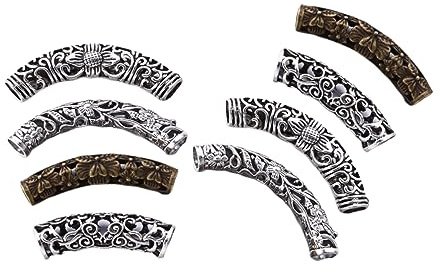 DEARMAMY 8stücke Vintage Flechtperlen Haarschmuck mit Haarspangen und Haarröhrchen für Dekorative Dreadlocks und Haaraccessoires bei Festivals und Partys