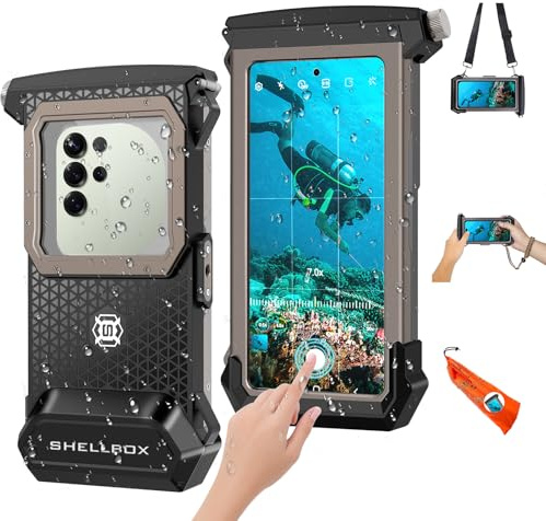 2025 Underwater Diving Snorkeling Phone Case for iPhone 17/16/15/14/13/12/11 Pro Max/XS/X Samsung Galaxy S25/S24/S23 [100FT/30M] Professional Scuba Dive Waterproof Case Underwater Photo Video Cover