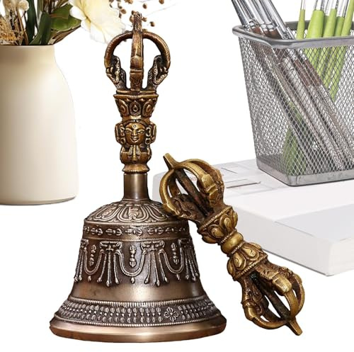 Die Gebetsglocke Handglocken Dharma-Objekt Alter Beten Klangschale | Eine Handgefertigte Buddhistische Meditationsglocke Für Tempel Altar Hochzeit Weihnachten Buddhistisch Weihnachten Tempel