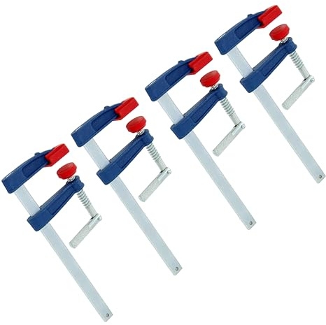 4pc 6-Inch 150mm Cast Iron Clamps for Woodwork - Durable Metal Wood Clamp, Quick Grip Woodworking, Ideal for DIY Projects and Professional Use