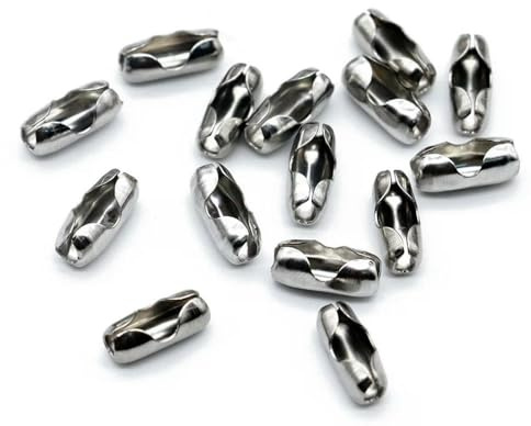 Metallkulkedja, Rostfria kulkedjor med spännen, 1,5-8 mm stålfärg, for gör-det-själv-smycken(Clasp 2.4mm 100pcs)