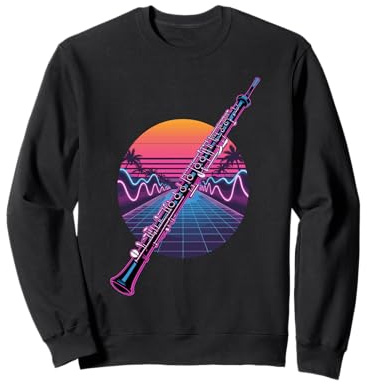 Retro Synthwave Oboe Oboista Felpa