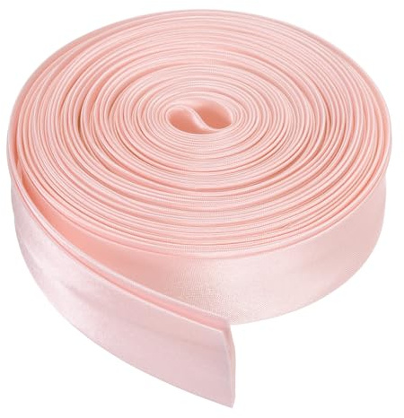 QUARKZMAN Cinta Sesgada Doble Plegada Para Coser 4/5 Pulgada X 5.5 Yardas Cinta De Satén Preplegada Para Ribetear Acabados Costuras Trabajos Manuales DIY Rosa Claro