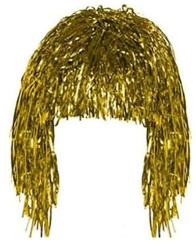 SMTCM Tinsel Wig 1 Stück Metallic Regenfaden Perücken Glänzende Cosplay Perücke Folien-Lametta-perücken Metallic-kostümperücken für Leichte Festival Party Accessoires Cosplay Teamgeist Spiele