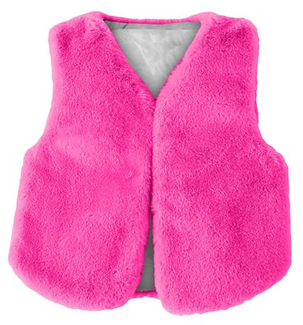 Generisch Veste polaire pour fille et garçon en fausse fourrure - Gilet d'hiver chaud sans manches - Veste en fourrure - Manteau décontracté et confortable - Gilet en peluche - Sport d'extérieur