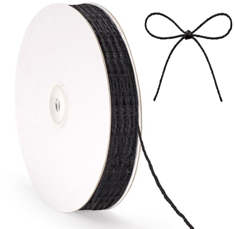 G2PLUS 100m Spago di Iuta Nero,2mm Corda in Iuta,Corda Juta Fine | Spago da Giardinaggio per Confezioni Regalo,Decorazioni Fai da Te,Uncinetto,Giardinaggio,Artigianato