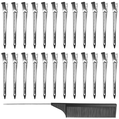 24 pezzi Becchi D'oca per Capelli per Parrucchiere Donne Ragazze (Argento)