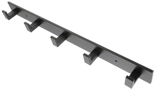 TOMETURE Selbstklebender Moderner aus Aluminium Schwarz Wandhaken in Einzelner Klebehaken Platzsparend und Robust für Badezimmer und Keramikfliesen für Mäntel und Taschen