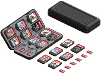 Hagibis Switch Game Card Case Holder for Switch 1/2/OLED/Lite Portable Magnetic Storage Organizer Micro SD/SDHC/SDHC Box Memory Card Slots