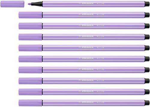 STABILO Pen 68 - Pennarello Premium - Confezione da 10 - Lilla Chiaro