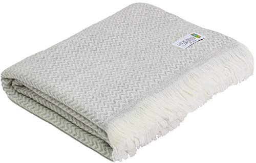 Les Jardins De La Comtesse Decke, Cashmere und Wolle, Fischgrau-silberfarben