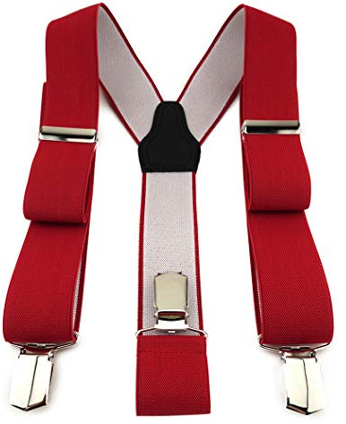 TigerTie Unisex Hosenträger in Y-Form mit 3 extra starken Clips - Farbe in einfarbig Uni - hochwertige Verarbeitung - Breite 35 mm