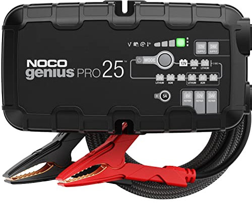 NOCO GENIUSPRO25: 25A 6V/12V/24V Professional Smart Battery Charger – Maintainer, Desulfator & Power Supply with Overcharge Protection & Thermal Compensation – For Lead-Acid & Lithium Batteries