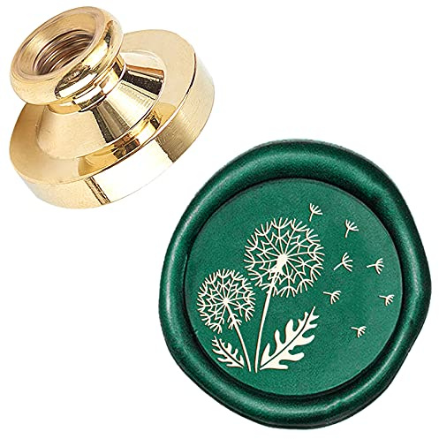 CRASPIRE Vaxsigillstämpel maskros mässing ersättningshuvud 25 mm vintage sigillstämpel för kuvert kort inbjudningar gåva bröllop halloween jul nyår