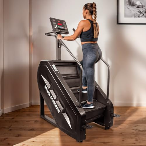 GLOBAL RELAX® | KEIZAN STAIRMASTER Fitness-Leiter | Schwarz | Professionelles Design, vollständige Übung | 9 Automatikprogramme | LED-Panel | Widerstandsfähige Materialien