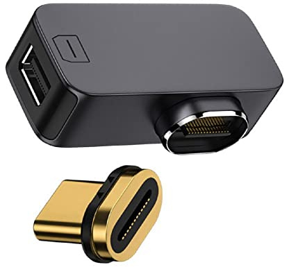 cablecc Magnetischer abgewinkelter Typ USB-C Typ C auf Mini DP Displayport Monitor Konverter Adapter 4K 2K 60Hz für Handy & Laptop