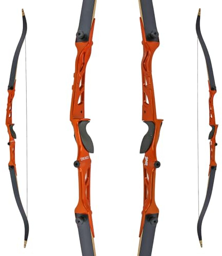 Drake Chroma - 68 Zoll - 20, 28, 34 lbs - Recurvebogen - ohne Zubehör, Anfängerbogen, Tunierbogen, Bogenschießen (20 lbs, Orange)