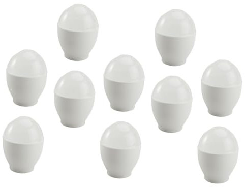 PRETYZOOM Eierbecher und Pochieren von Eiern in Mikrowelle Mikrowellengeeignete 10 Stück mit Praktischem Design aus Weißem Pp für Zuhause