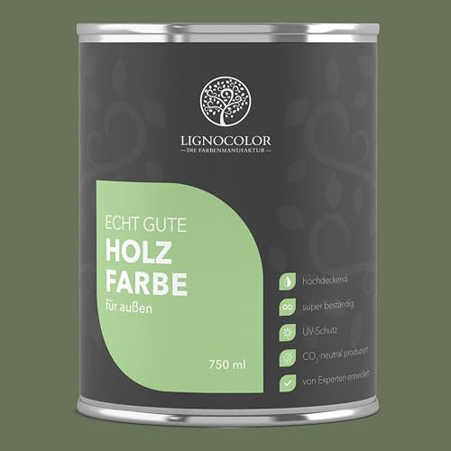 Lignocolor Holzfarbe Außen matt | wetterfeste Farbe für den Außenbereich (Forest matt, 750 ml) | hochdeckend & hochbeständig