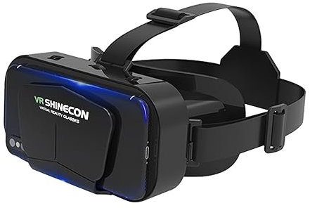 Gafas de realidad virtual 3D VR con auriculares de realidad virtual, panorámica de 360°, pantalla grande, luz azul, distancia ajustable de la pupila, evita la fatiga, para películas, juegos, gafas de