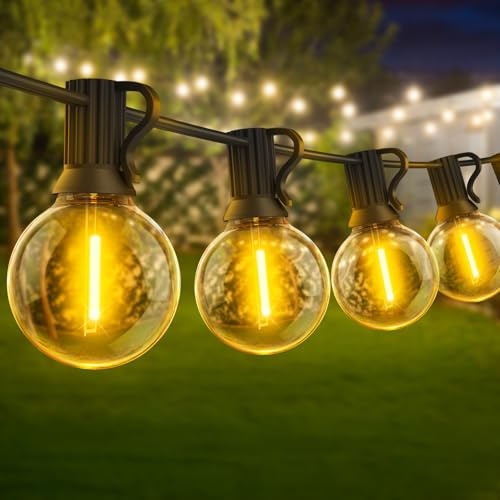 Warlisou Luci da Esterno Giardino 20M, G40 Catena Luminosa con Lampadine, Lmpermeabile Catena Lampadine Esterno per Terrazza Giardino Festa Matrimonio, Natale, Gazebo