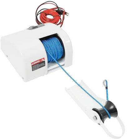ieLsngai Elektrische Ankerwinde 12V 25LBS, Elektrische Ankerwinde mit Fernbedienung, Länge des Bootsankerseils 30m