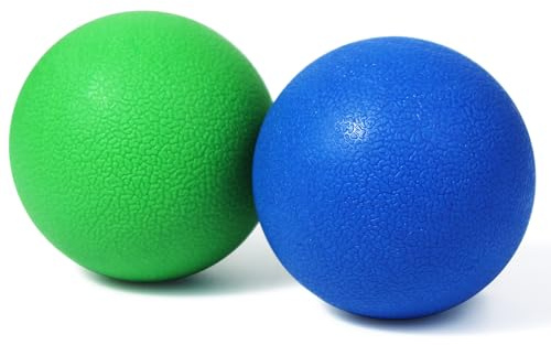 WERJOURU 2-Pack Firm Lacrosse Massage Balls (Green&Blue)