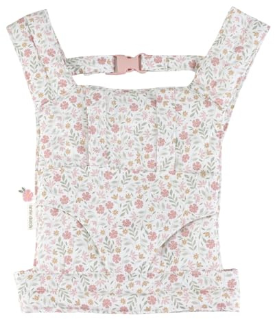 Little Dutch Portabebés para muñecas, porteadores para bebés o peluches con tirantes y bandas ajustables - Flores suaves rosa