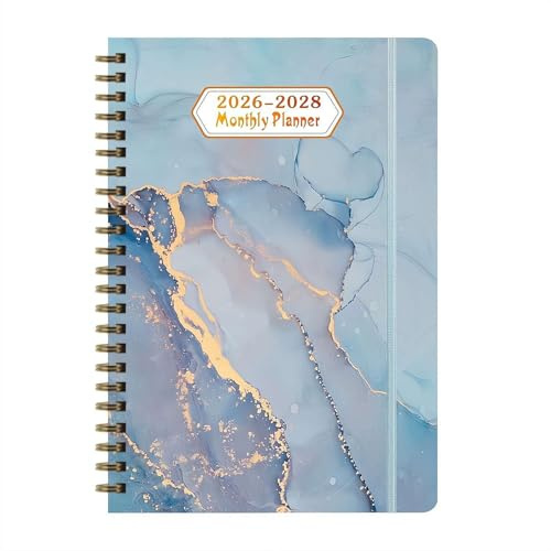 Monatsplaner 2026–2028 – 3-Jahres-Monatsplaner 2026–2028, Januar 2026–Dezember 2028, 3-Jahres-Kalender 2026–2027–2028 mit bunten Reitern, Notizseiten, Innentasche (B)