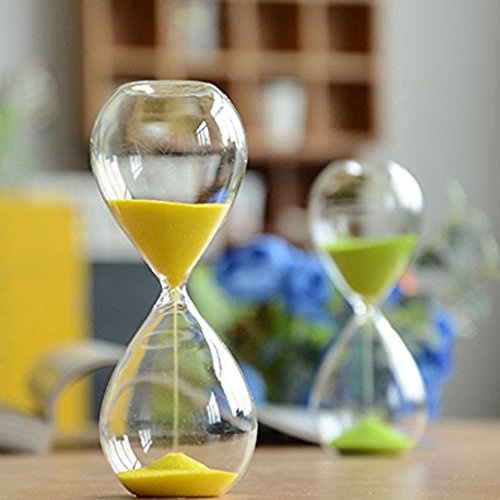 Sanduhr, farbig, Glas, ideal als Weihnachtsgeschenk oder zum Geburtstag 60 Minutes gelb
