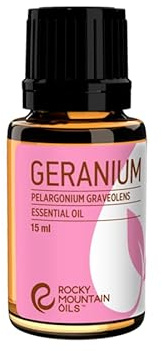 Rocky Mountain Oils Geranium Essential Oil - 100% Pure Aromatherapy Grade Diffuser Oils, Floral Scented Topical Oil for Home, Car and Spa