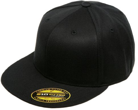 Flexfit Men's 210 Flatbill Premium Fitted Baseball Cap Black