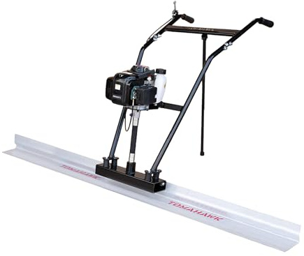 TOMAHAWK 37.7cc Gas Concrete Power Screed Cement Finishing Vibrating Motor with 12ft Aluminum Board Straight Edge Bar Vibra Finisher Set