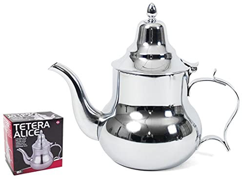 Marokkanische Teekanne Modell Alice - 1,4 Liter - 23x13,5x21cm - Stahl