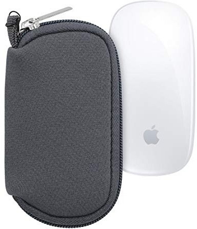 kwmobile Funda Compatible con Apple Magic Mouse 1/2 - Estuche de Neopreno con Cremallera para ratón - Carcasa en Gris