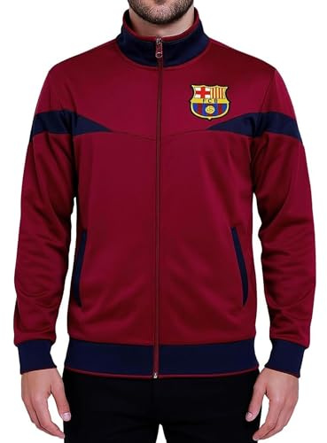 Icon Sports Herr Fc Barcelona träningsjacka hel dragkedja, röd, S