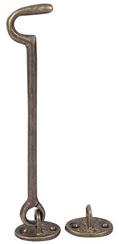 Cabin Hook Eye Latch Lock Window Latches Antique Brass Security Window Stay Hook Wind Brace for Door Window(Bronze)